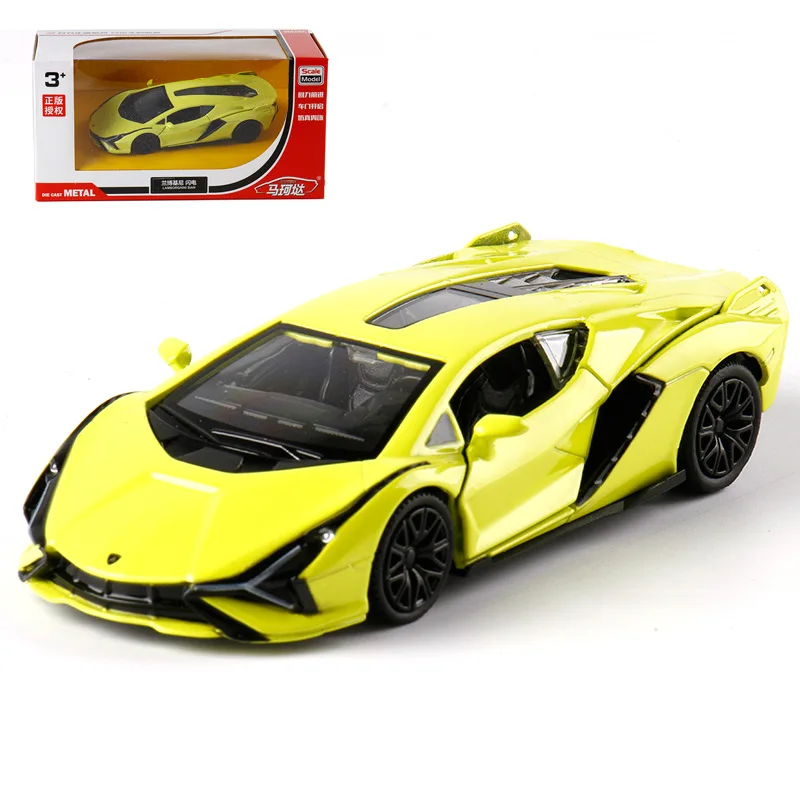 1:36 Lamborghini Sian Sportwagen Simulationsmodell Legierung Zurückziehen Automodell Kinderspielzeug Geschenk
