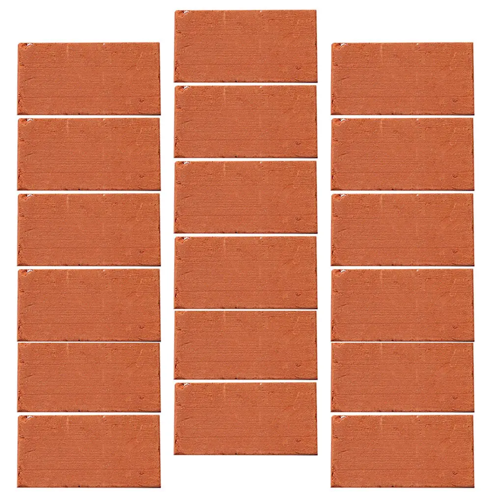 

40 шт. миниатюрных кирпичиков из красной глины для декора стен, DIY, микроландшафта, песочницы, аквариума, фона, декора фермерского дома, строительства