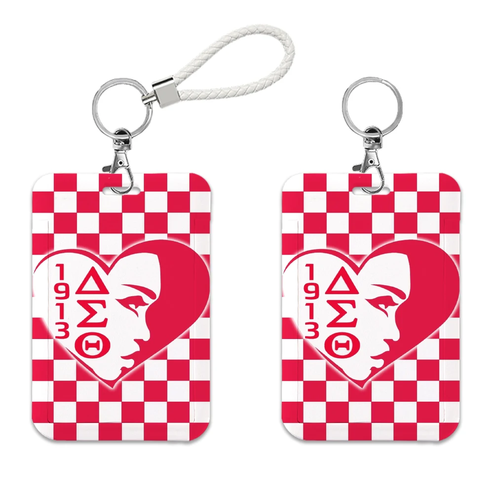 

Держатели удостоверений личности Delta Sigma Theta Sorority, ремешок, держатель для бейджа для кредитных карт, выдвижной зажим для девочек, держатель для визитных карточек, ключ