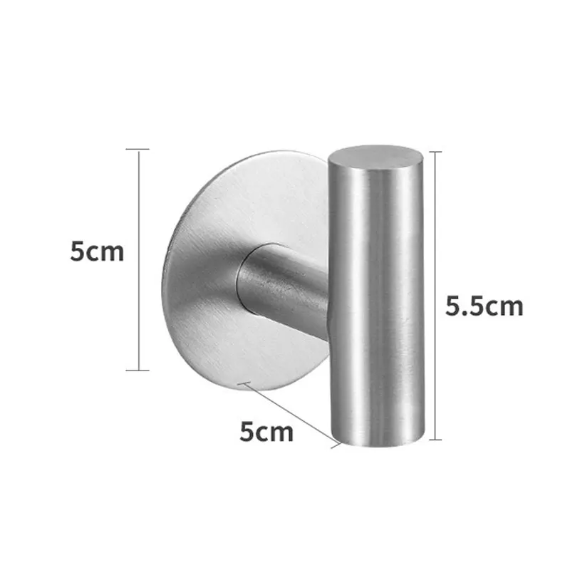 Stainless Steel Hook Strong Adhesive Hook Behind Door Coat Hook Coat Hook Perforation-Free Metal Coat Hook