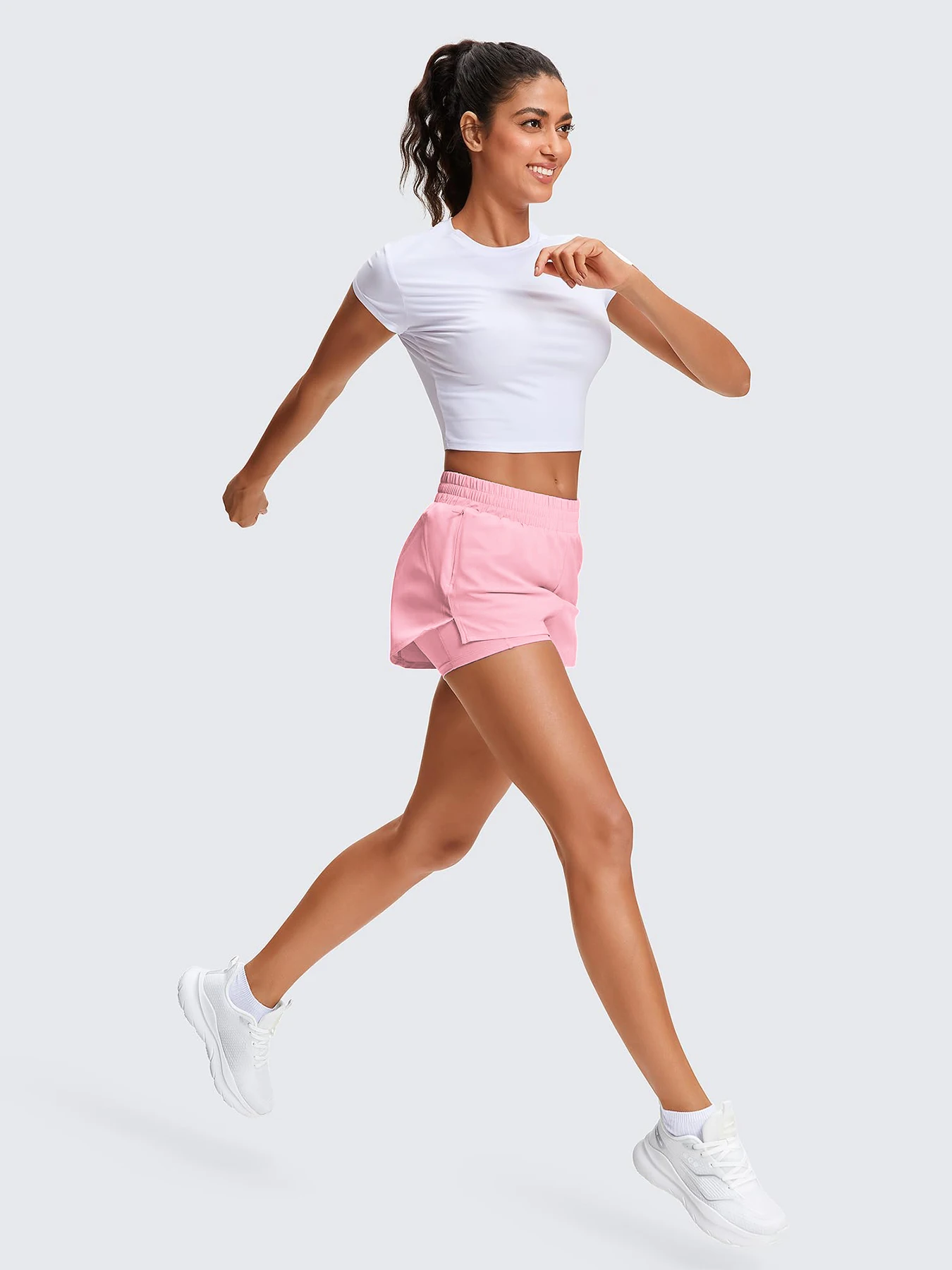 Damen-Freizeit-Sportshorts für Frühling und Sommer, Anti-Exposition Yoga-Shorts, atmungsaktiv, locker geschnitten, für Outdoor-Läufe, Damen-Fitnesshosen – Detail 5