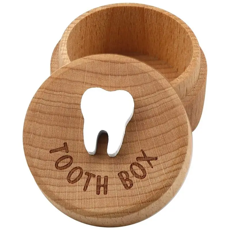 YSUN-Tooth Fairy Box 3D Carved Wooden Box Tooth Fairy Box Decorative Accessories For Boy Or Girl