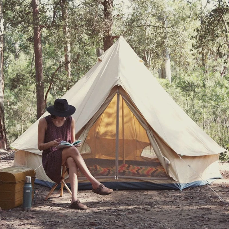 

Large Luxury Glamping Camping Indian Tent 3m 4m 5m 6m 100% Cotton Canvas Bell Tent
