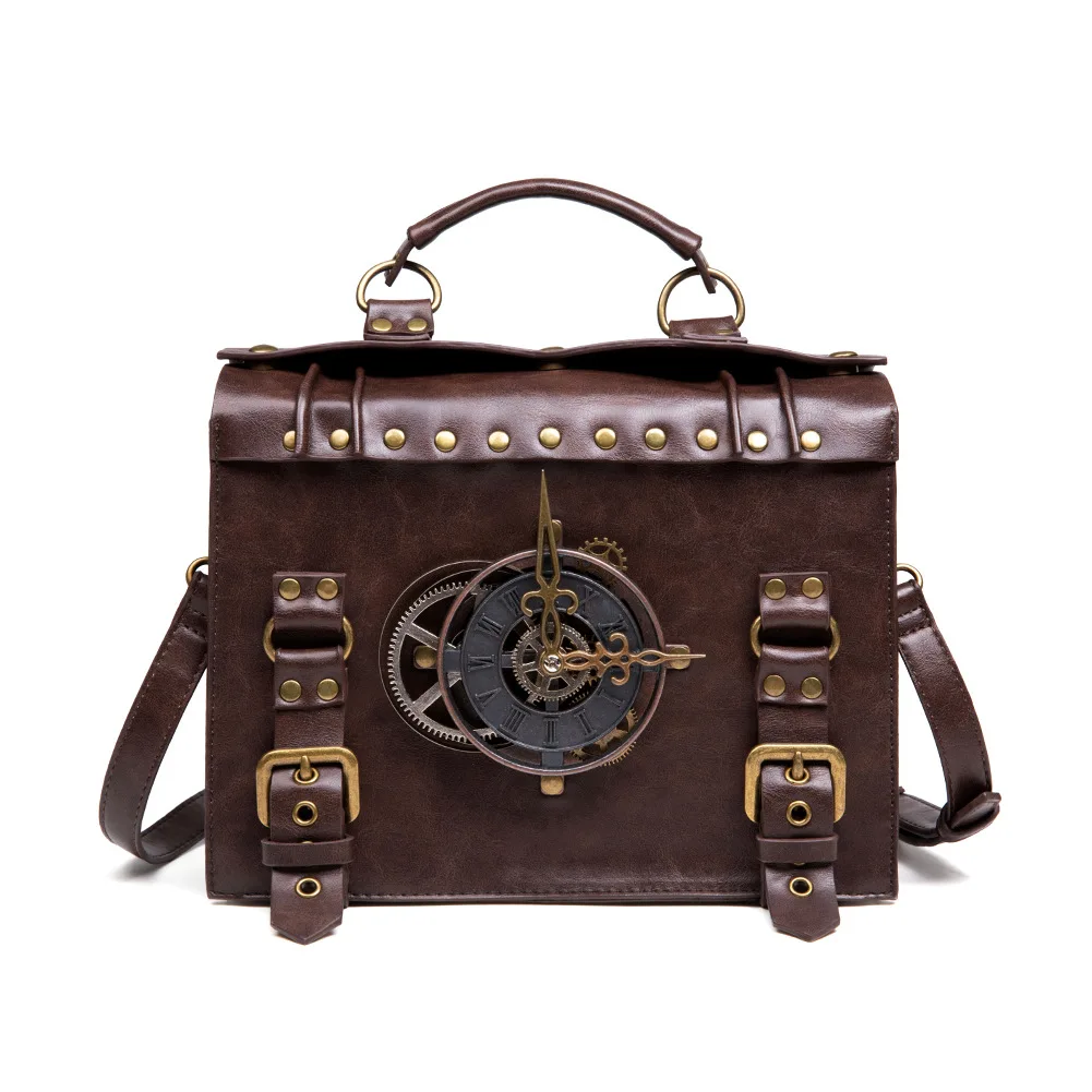 Steampunk Gear Crossbody Bags Retro Messenger Bags Gothic Shoulder Bags Handbags Satchel Phone Pouch for Women Bag Ladies Wallet