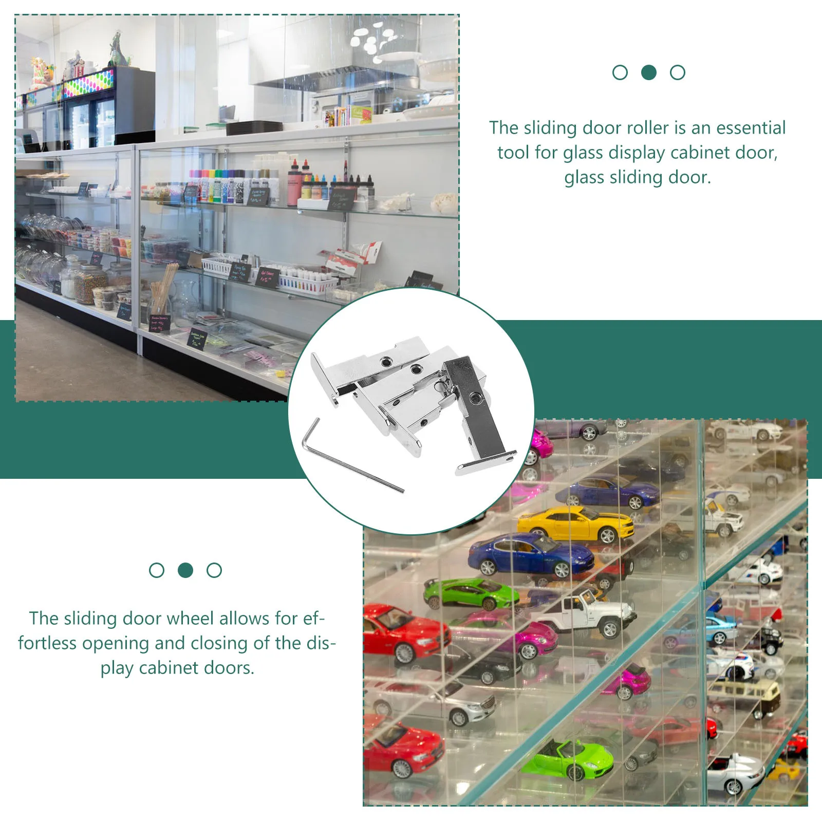 

1Set Sliding Glass Door Rollers Replacement Kit Smooth Operation Stable Quiet for Patio Screen Cabinet Sliding Doors
