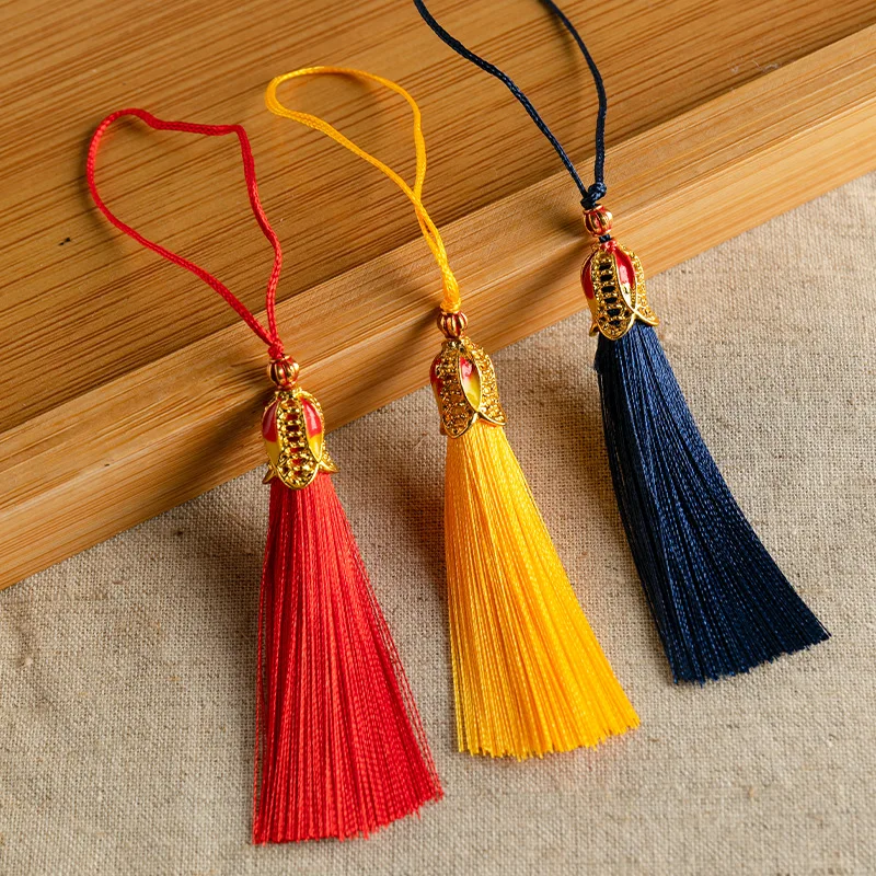 2/5/10pcs 6CM Golden Crown Tassel Pendant, Chinese Ancient Style Tassel Charm for Phone Bag Keychain Car Home Decoration