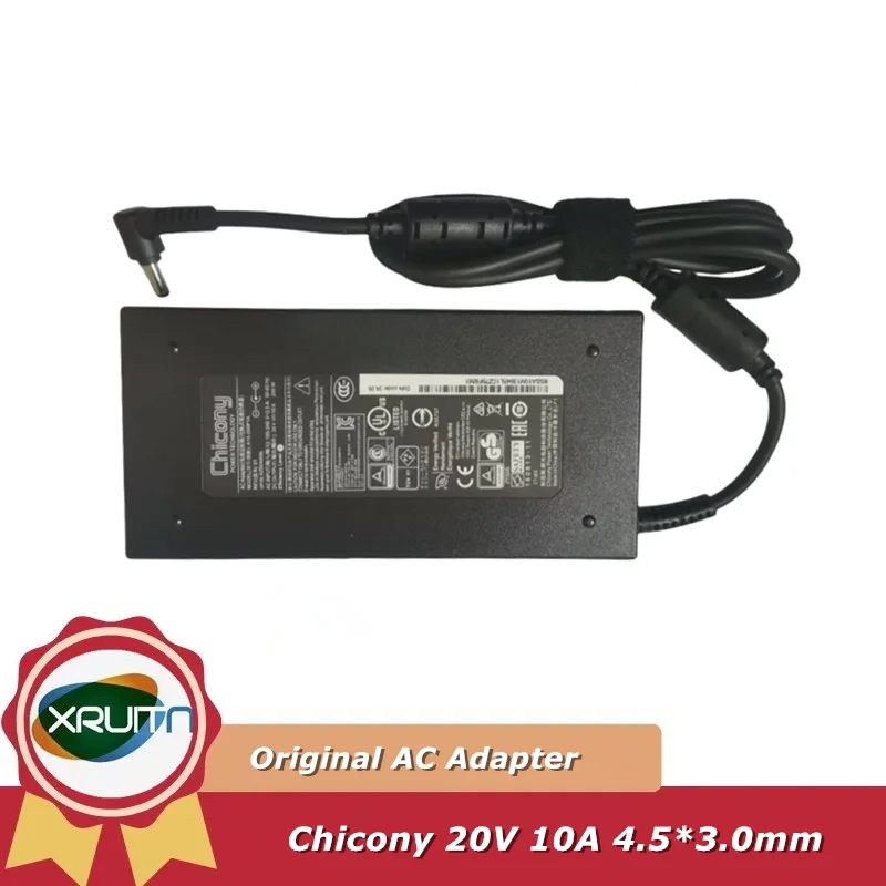 

Chicony 20V 10A 200W A15-200P1A Laptop AC Adapter for MSI KATANA 15 B12VEK B12VFK B12VGK B13VEK Charger A21-200P2B A200A022P