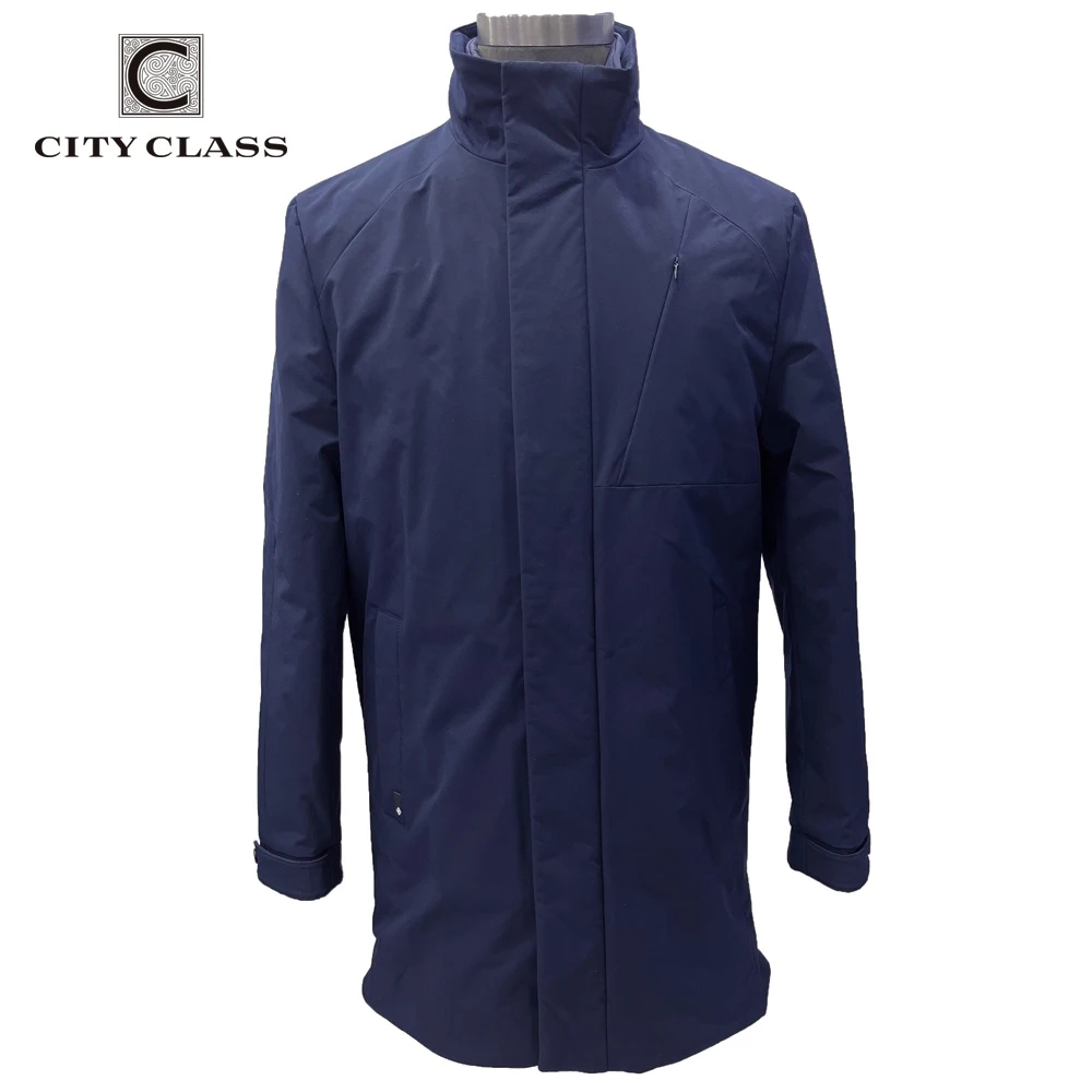 CITY CLASS New Casual Men Long Jacket Coat Winter Trench Popular Outwear Padding Removable Placket Hot Coats for Male CC22LODER