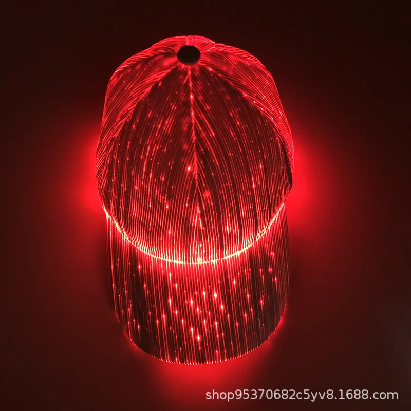 قبعة بيسبول من الألياف الضوئية LED قابلة لإعادة الشحن عبر USB تتوهج في الظلام قبعة الهذيان مع أوضاع الإضاءة للنوادي/المهرجانات/حفلات الرقص