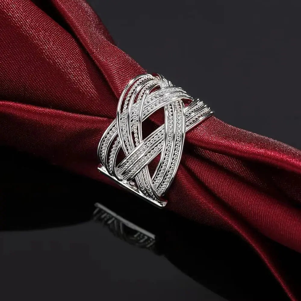 High quality 925 Sterling Silver fine Retro Rings For Women adjustable Popular Wedding Party Christmas Gifts Jewelry