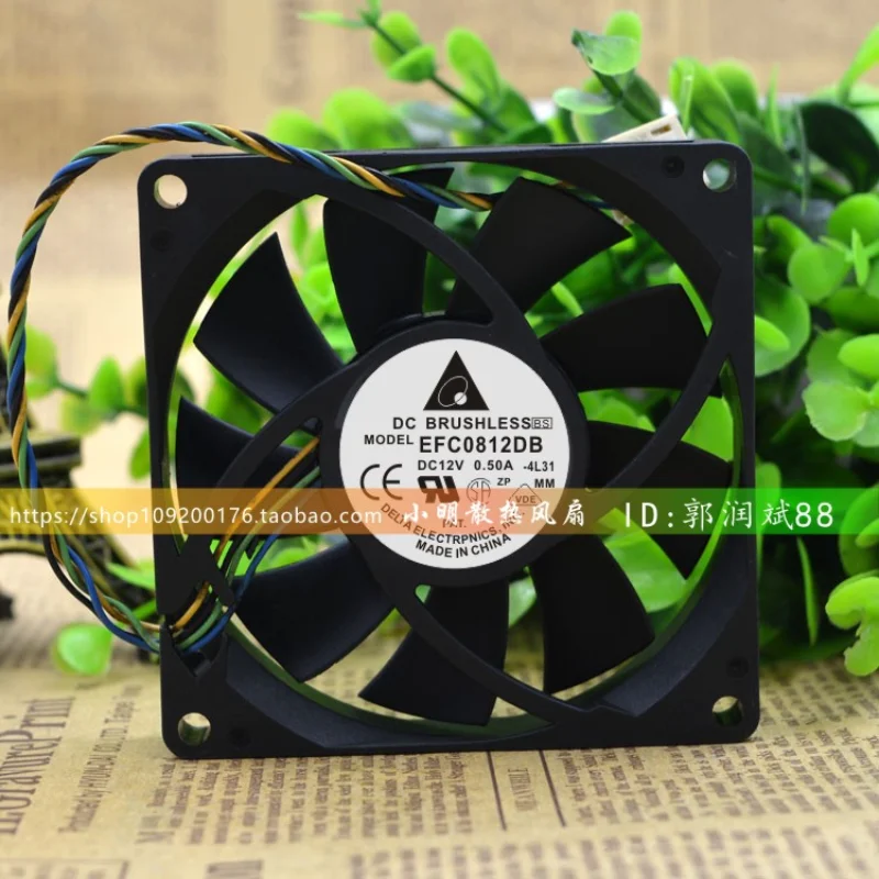 

New Fan CPU Radiator For Delta EFC0812DB 12V 0.50A 8015 8CM 4-wire PWM Speed Regulation Large Air Volume Fan