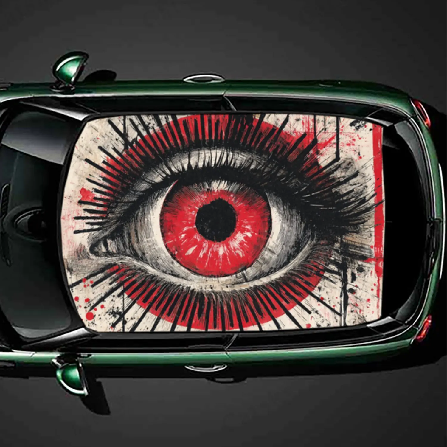 

Scarlet Pupil Print PVC Car Roof Sticker, Self-Adhesive Waterproof Car vinyl Decal, Car Decoration Protection Stickers, Easy Ins