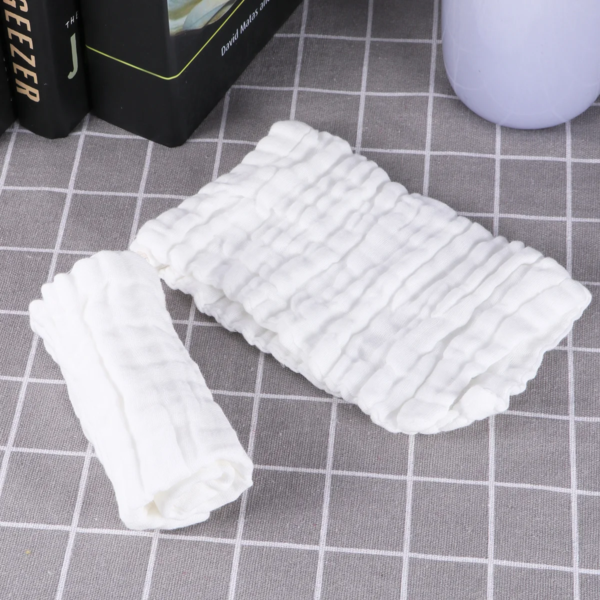 4 قطع من مرايل الأطفال المكونة من 6 طبقات من القطن الخالص، منشفة موسلين فائقة الجفاف ماصة ومغسولة مسبقًا