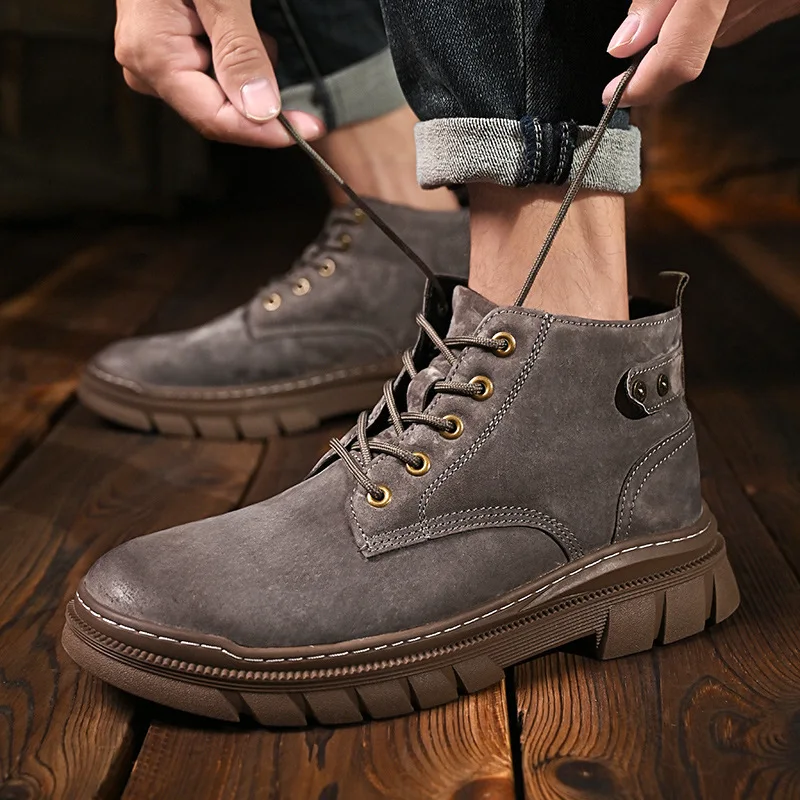 Ботинки из натуральной кожи, осенне-зимние мужские модные стили для работы и бизнеса, отдыха, офисная уличная обувь, роскошная качественная обувь