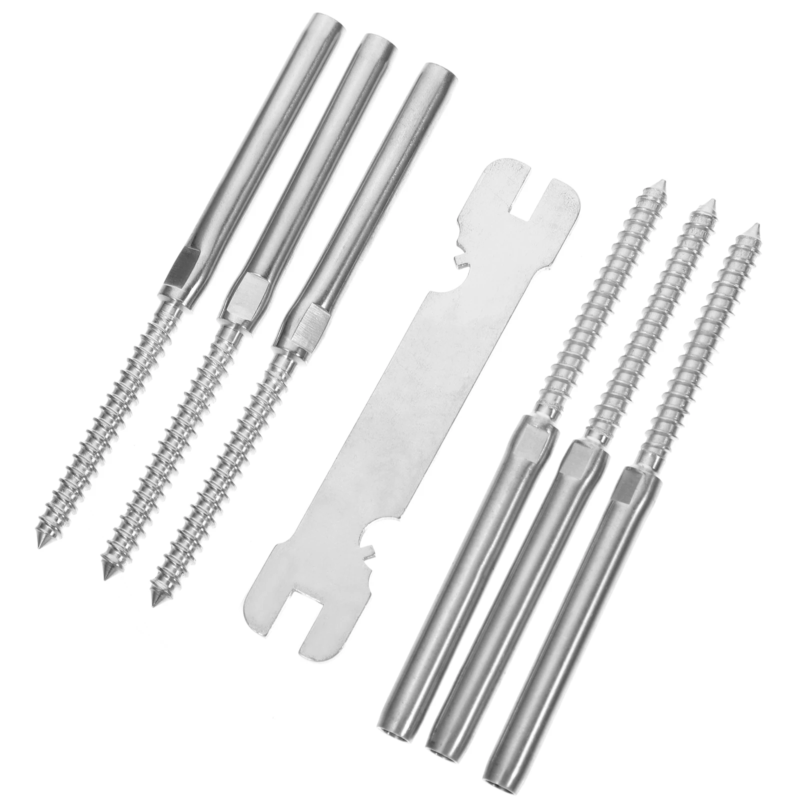 

Deck Cable System Kit 3 Pairs Square Head Screws Stainless Steel 3/16 Inch Cable Railing Kits Stairs Decks DIY Railing Systems