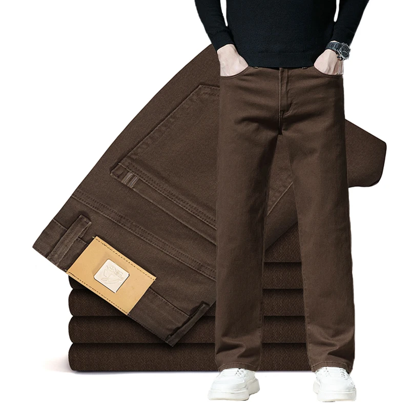 

Деловые мужские повседневные брюки, брендовые удобные модные классические прямые брюки, мужская брендовая одежда, удобные брюки