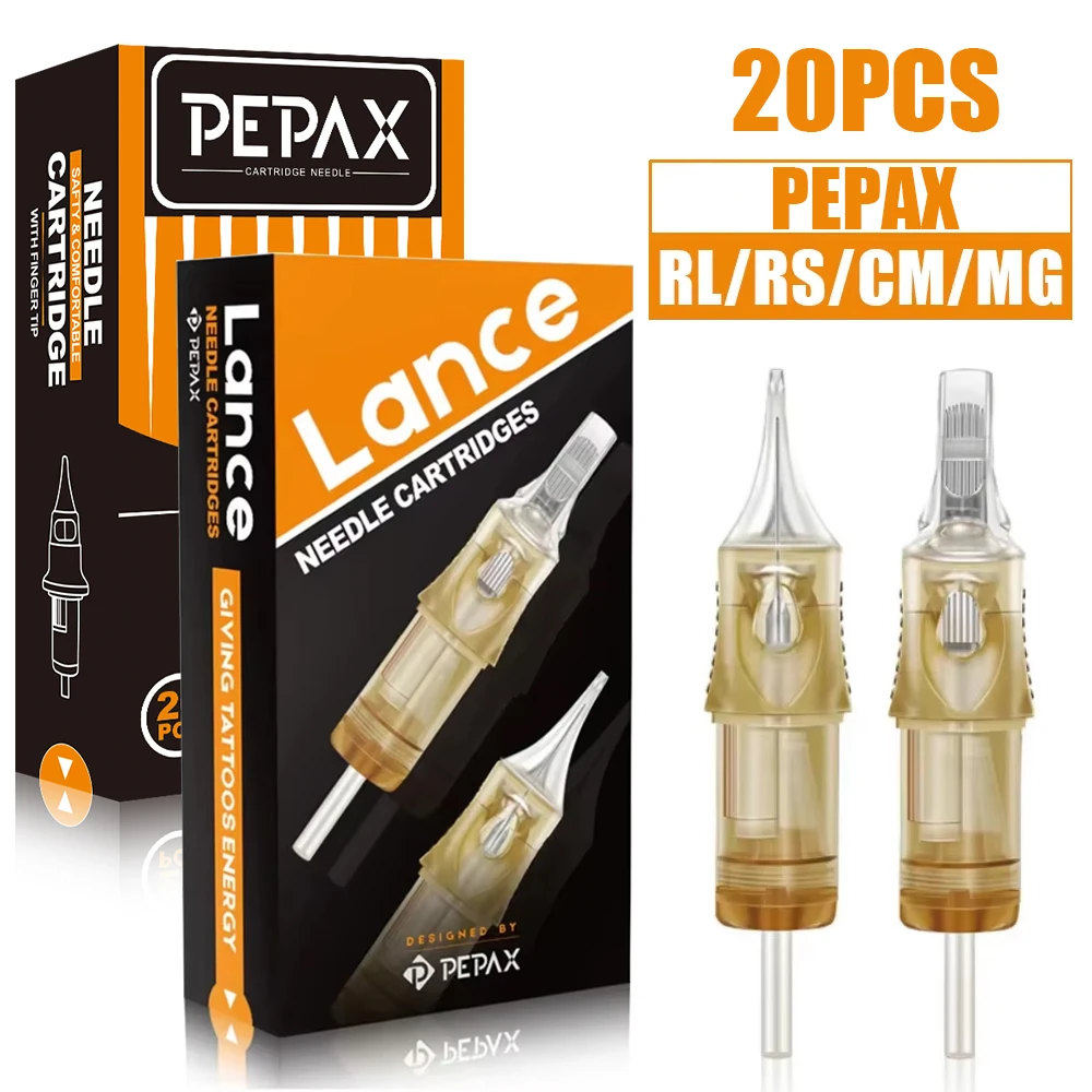 20pcs PEPAX Tattoo Cartridge Needles RL RS CM MG Disposable Sterilized Tattoo Permanent Makeup Cartridge Machine Pen Needle