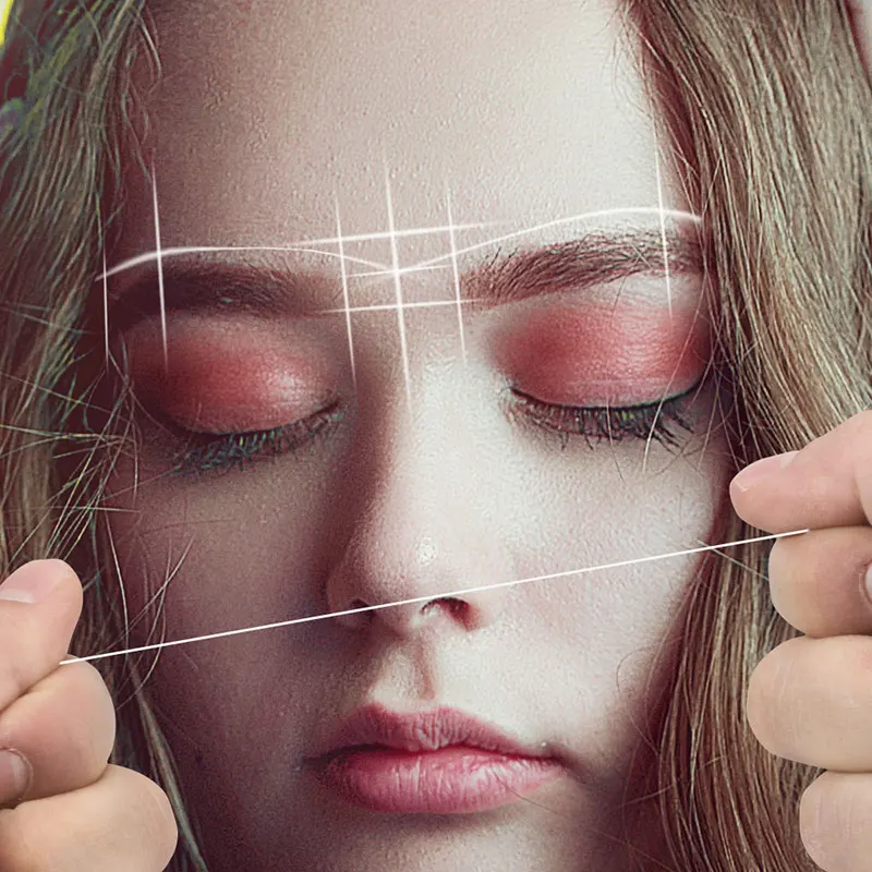 30m Pre-Inked Mapping String Microblading Eyebrow Thread Marker Line Semi-permanent Measurement Tattoo Dyeing Tool