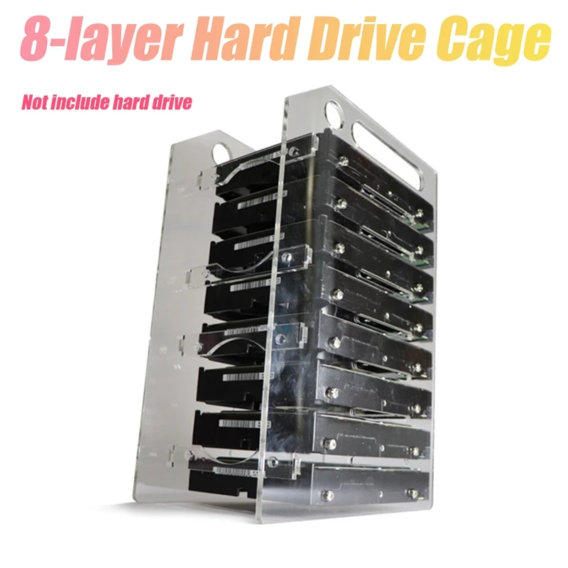 HFES 3.5 Inch HDD Hard Drive Cage 8X3.5 Inch HDD Cage Rack DIY Hard Disk Case For BTC Mining Computer Storage Expansion