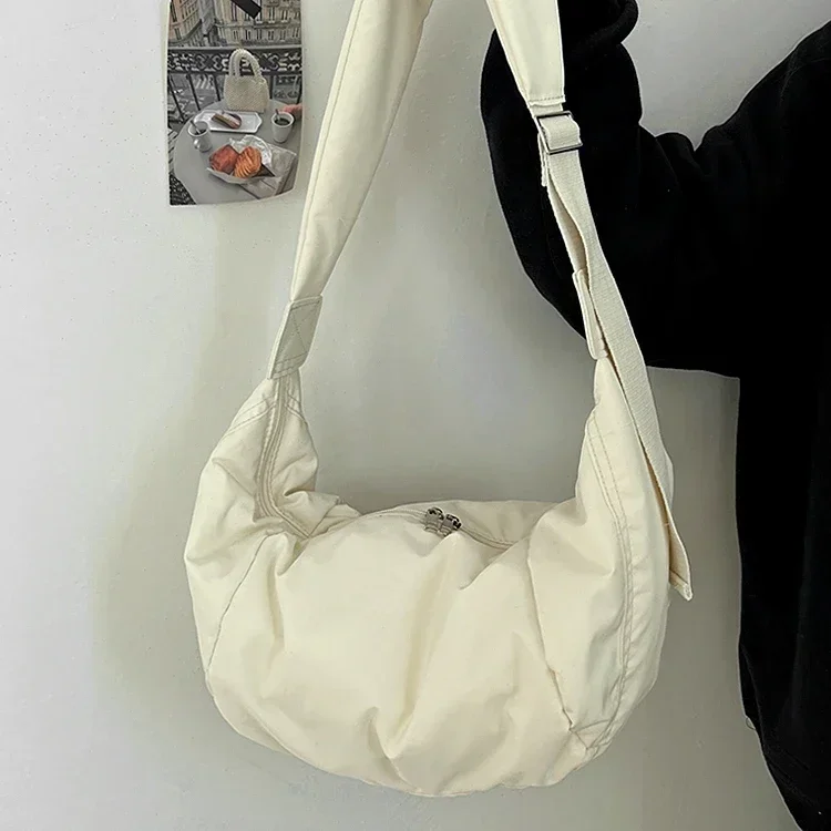 Female Casual Winter Down Big Capacity Soft Slouchy Hobo Crescent Bag 2025 Streetwear Fashion Minimalist Cute Baggy Shoulder Bag