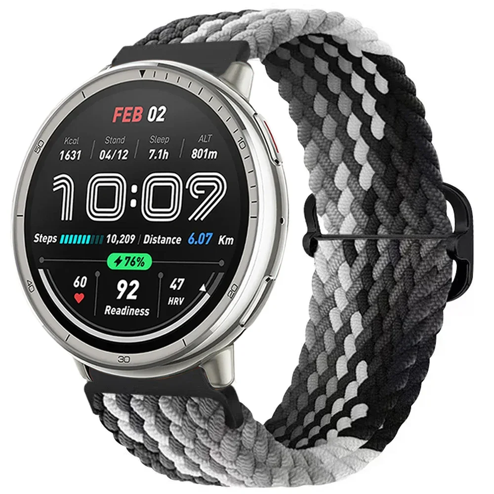 Cinturino in nylon da 22mm 20mm per Amazfit Active 2/Amazfit Bip 5 6 cinturino regolabile traspirante per Amazfit GTS 3 4 4mini accessori