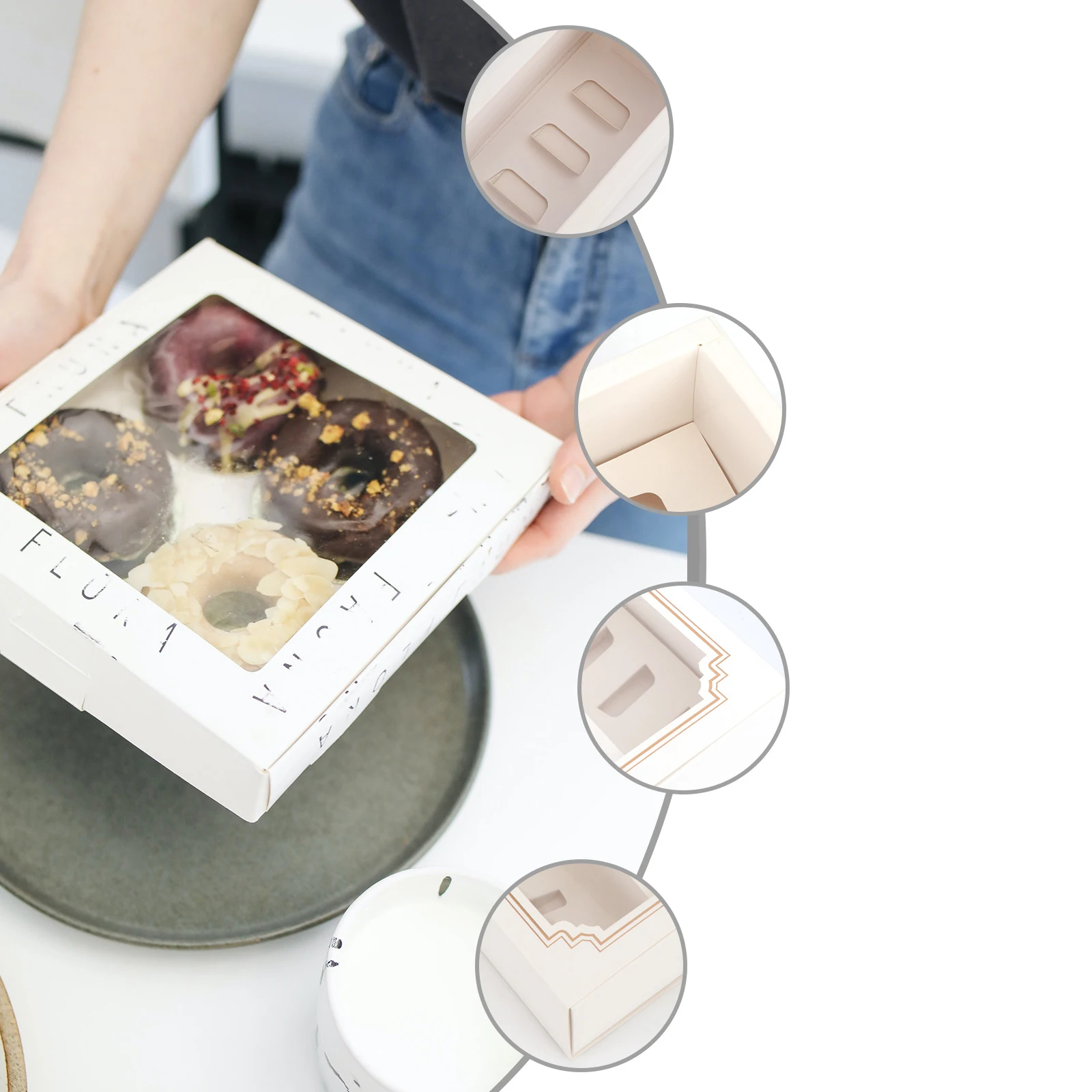 

15 pcs Macaron Boxes Food Grade Paper Windowed Packaging for 5 Macarons Bakery Dessert Storage Safe Eco Friendly