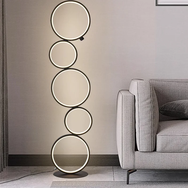 moderno e minimalista sala de estar luzes piso anel circular luzes regulavel protecao para os olhos decoracao quarto luzes led 01