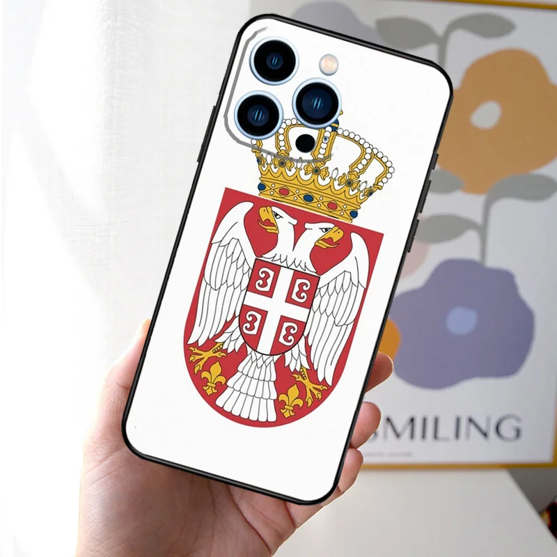 Flag of Serbia Serbian Phone Case For iPhone 16 15 11 13 12 14 Pro Max Mini X XR XS 7 8 Plus Soft Cover