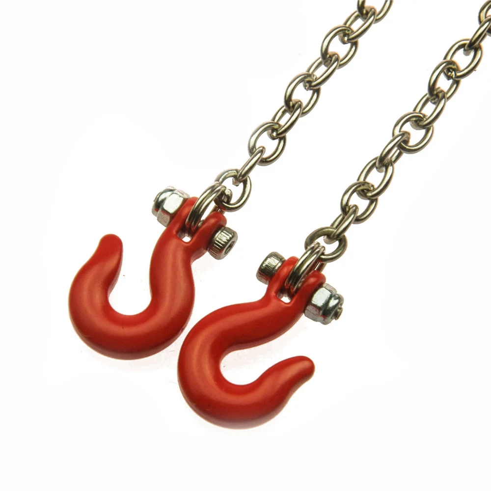 MIBIDAO อลูมิเนียม Trailer TOW CHAIN Shackles Hook สําหรับ Axial SCX10 Wraith TRX-4 D90 1/10 RC รถอะไหล่อัพเกรดอุปกรณ์เสริม