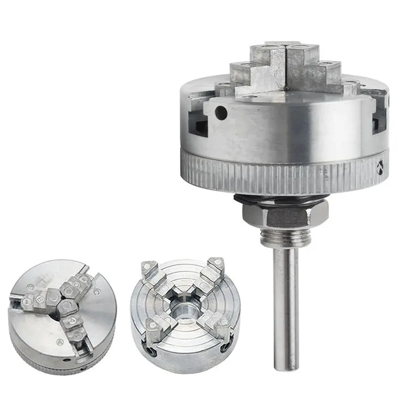 プロフェッショナル-z011-4-ジョーミニ旋盤チャック、接続ロッドとレンチ付き、セルフセンタリング木材旋削工具、電動旋盤アクセサリー