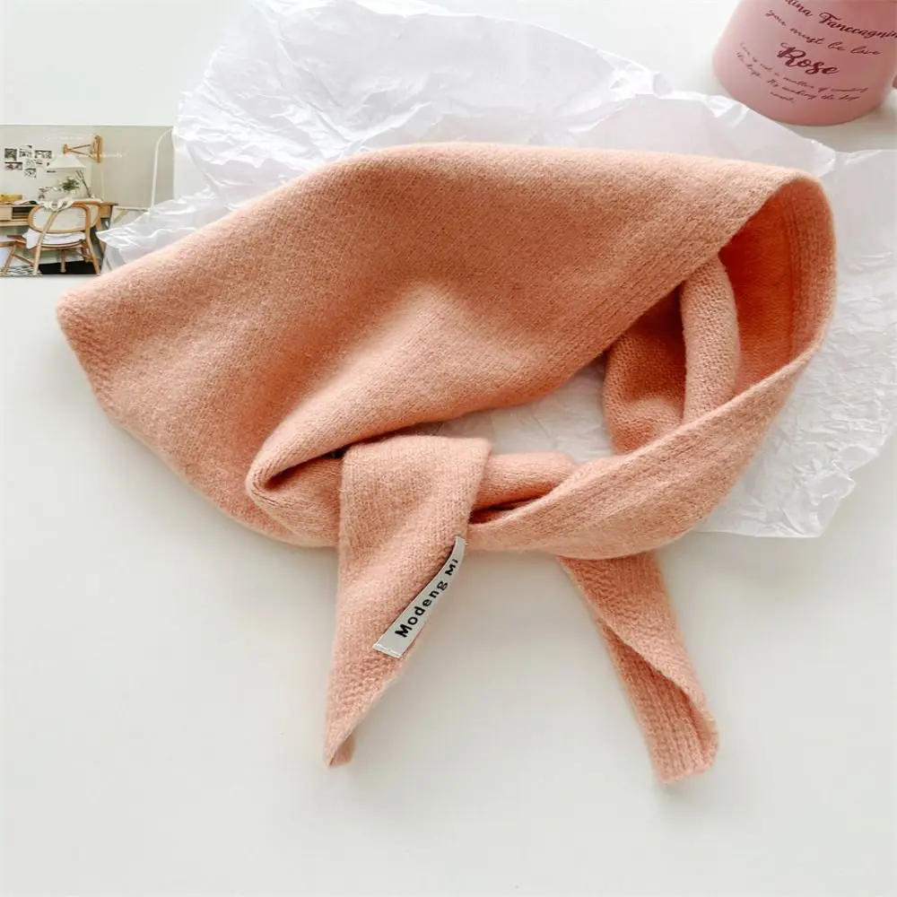 Korean Style Wool Knitted Triangular Scarf Multi-functional Warm Headscarf Shawl Triangle Knit Scarves Winter