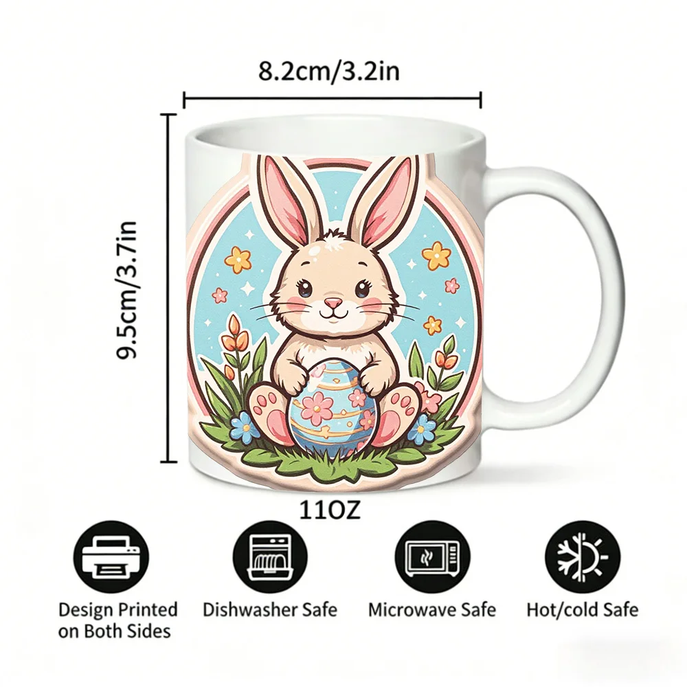 1pc Easter Cute Bunny Easter Egg Ceramic Cup, Coffee Cup, Milk Cup, Office Tea Cup, Drinking Cup, Fade-Resistant,Gift for Friend