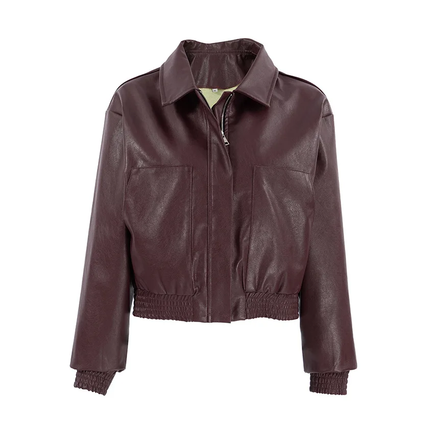 Veste en cuir PU de style moto rétro, tempérament personnalisé, mode européenne et américaine, veste ample et décontractée