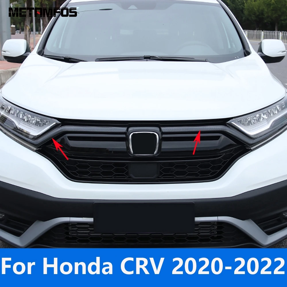 

Accessories For Honda CR-V CRV 2020 2021 2022 Carbon Fiber Front Grille Trim Racing Grill Strip Molding Trim Sticker Car Styling