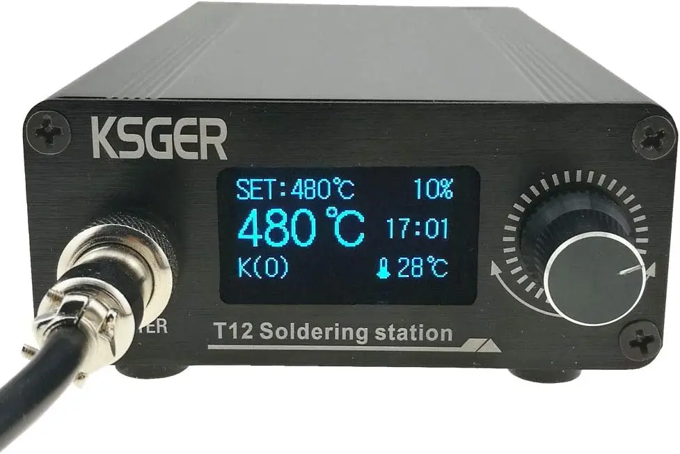 

Паяльная станция T12 с OLED-дисплеем, контроллером STM32, быстрым нагревом до 300°C ° C in 8 Seconds, корпус из алюминиевого сплава