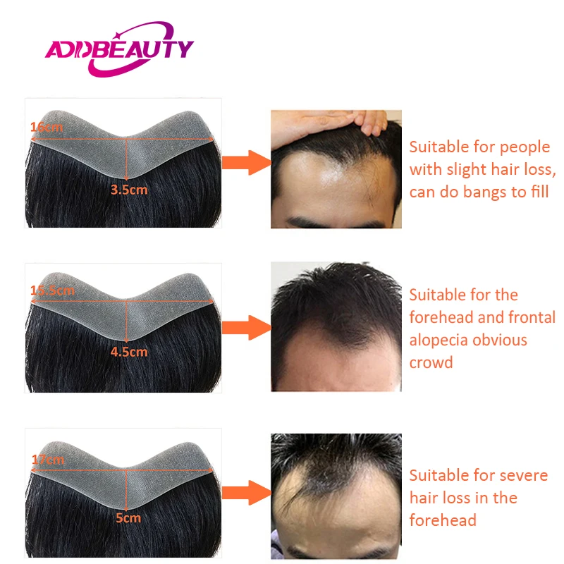 Addbeauty Toupee Straight Vstyle Front Wig Indian Human Hair Wig for Men Vloop Thin Skin Full PU 0.12cm Men Capillary Prosthesis