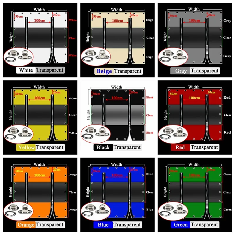 Personalize cortina de lona resistente com porta pérgula ao ar livre ver embora zíper lona com fechaduras torcidas gazebo tela à prova de vento
