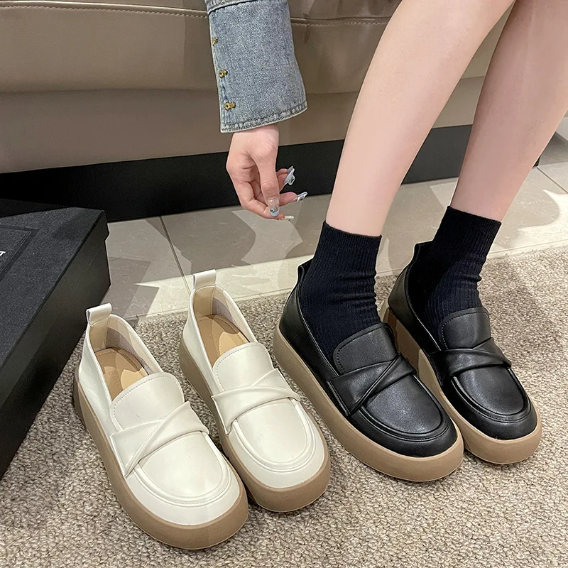 

кроссовки женские летняя обувь женская кроссовки на платформе обувь женская Женские удобные лоферы в Корейском стиле, однотонные, на плоской подошве, Осенние легкие Нескользящие рабочие однотонные туфли в стиле ретро