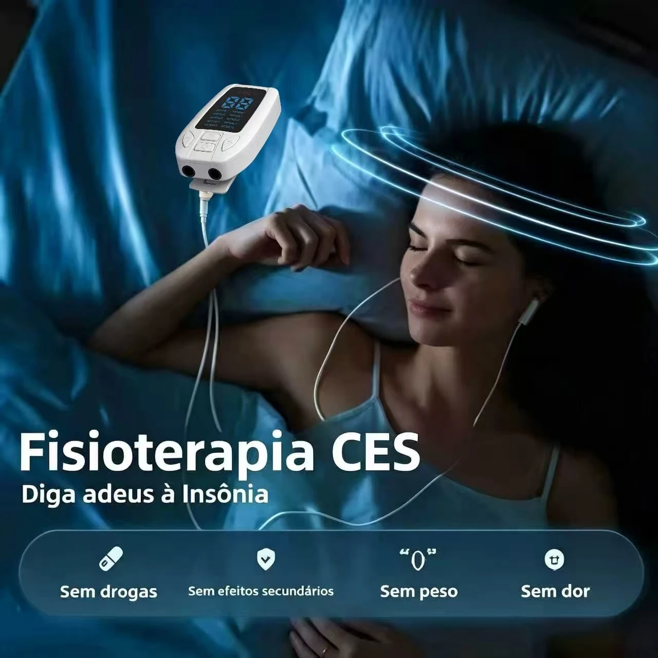 CES Sleep Aid Device Ear Clip Cranial Electrotherapy Stimulator for Insomnia Anxiety Relief Head Pain Fast Sleep