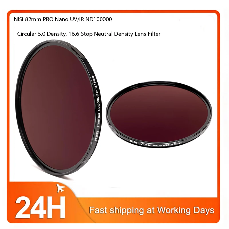 

NiSi 82mm PRO Nano UV/IR ND100000 - Circular 5.0 Density, 16.6-Stop Neutral Density Lens Filter
