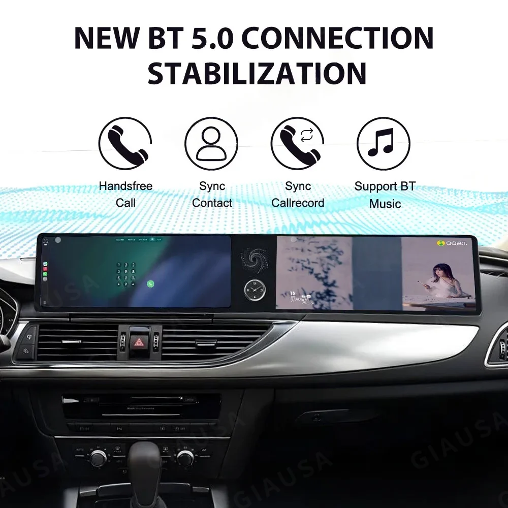 

24,6-дюймовый экран Android Auto с двойным экраном для Audi A6L 2013-2018 стерео мультимедийный автомобильный GPS-навигатор радиомагнитофон головное устройство