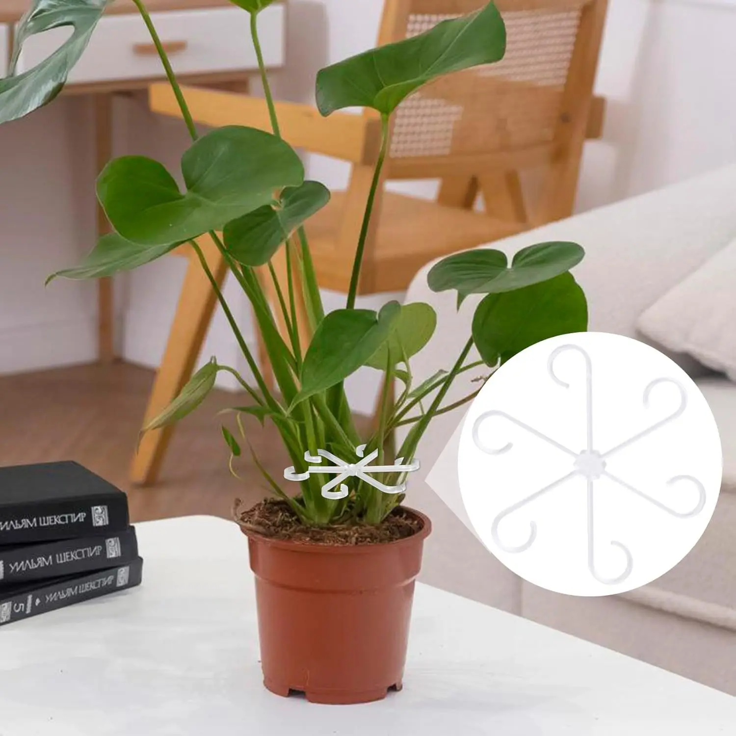 4 قطعة عمود دعم مضاد للتلوين النباتي الأخضر المثبت البستنة فرع مساعد ثابت دعم حامل النبات إكسسوارات الحديقة #3