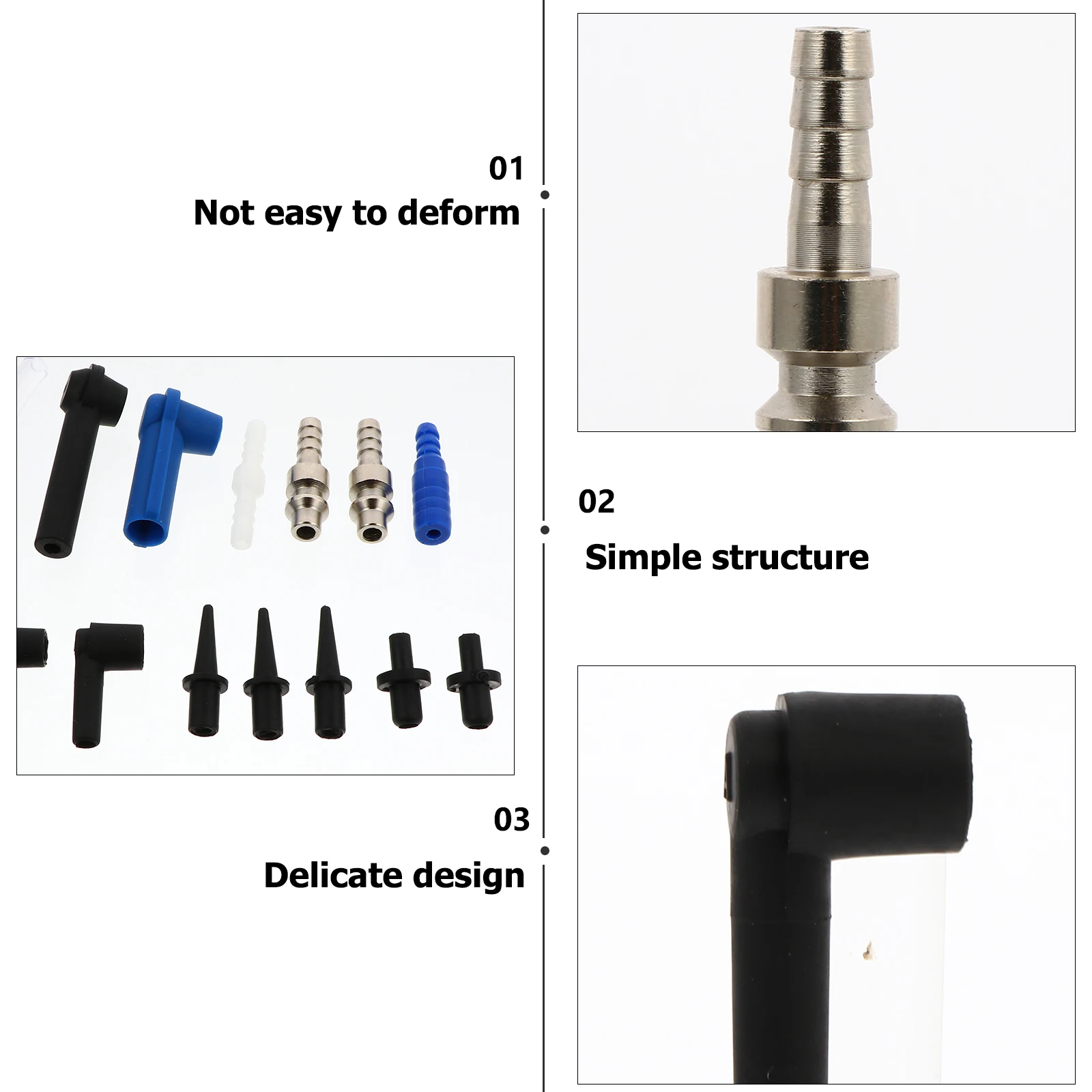 

16pcs Brake Fluid Connector Oil Change Kit Bleeder Accessories for Car Trucks Construction Vehicles Easy Operation Quick