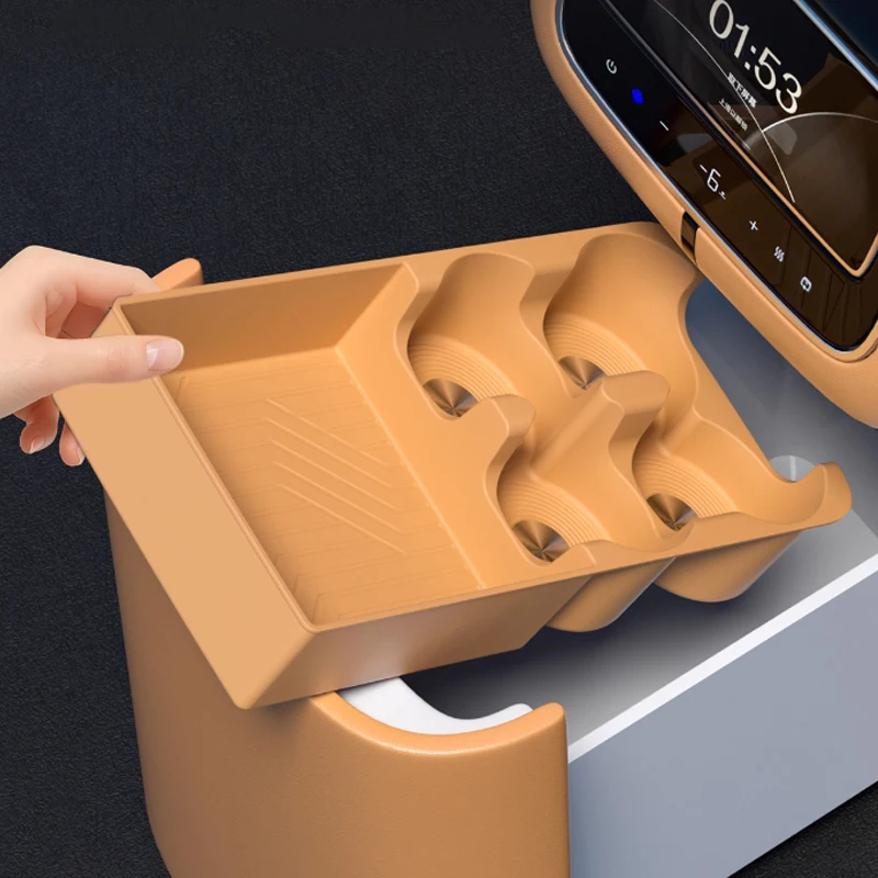 

For Zeekr 9X EX1H 2025 2026 Rear Refrigerator Silicone Mat Cup Holder Anti Slip Support Cup Mat Car Interior Modification