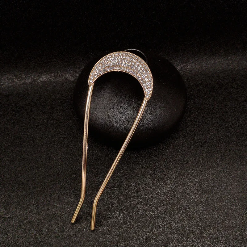 

Vintage Crescent Moon Hair Sticks for Women Simple Chinese U-Shape Hairpins Disk Hairsticks Headdress Fashion Hair Accessories