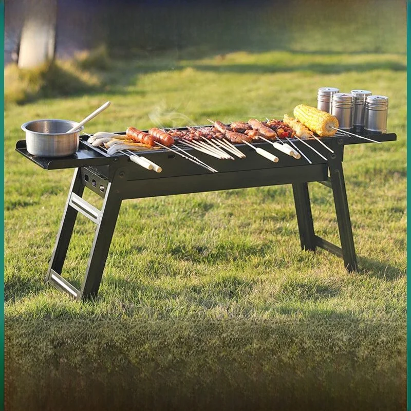 

Портативный складной гриль для барбекю из углеродистой стали, набор походной посуды для кемпинга и путешествий, оборудование для пикника и отдыха на природе
