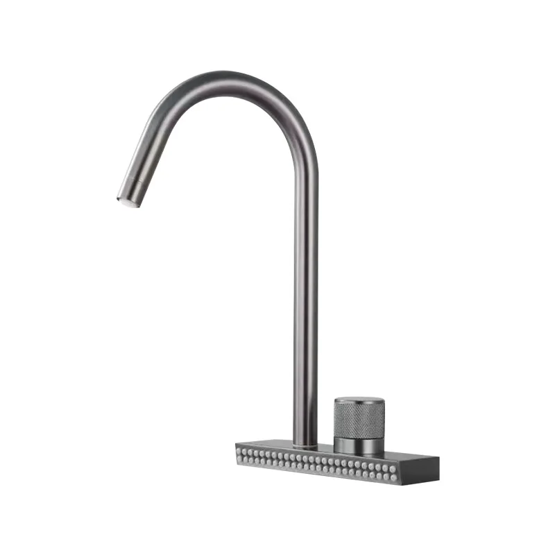 304 Stainless Steel Single Hole Waterfall Hot And Cold Kitchen Faucet Grey Pull Out Rotation Kitchen Sink Tap Multifunctional