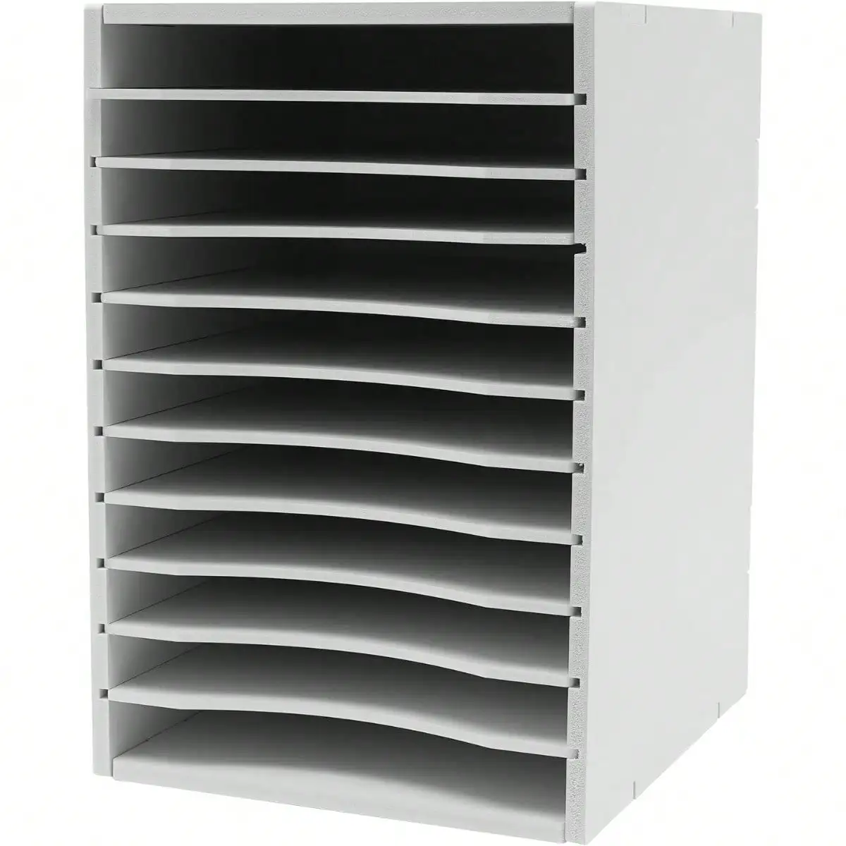 Vertical Desktop Sorter, 11 Slots Wooden Mail Organizer Vertical File Organizer, Paper Sorter Organizer With 11 Slots Adjustable, Construction Paper Storage Mailbox For Classroom Office, White Back To School