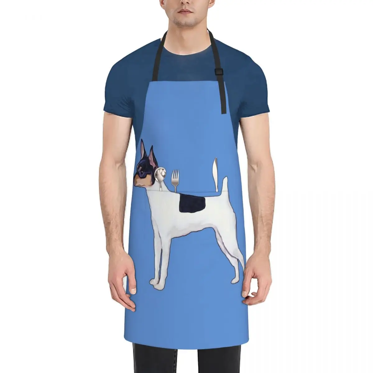 

Toy Fox Terrier silhouette for dog lovers Apron Kitchen on the wall christmas decoration Restaurant Dress Apron