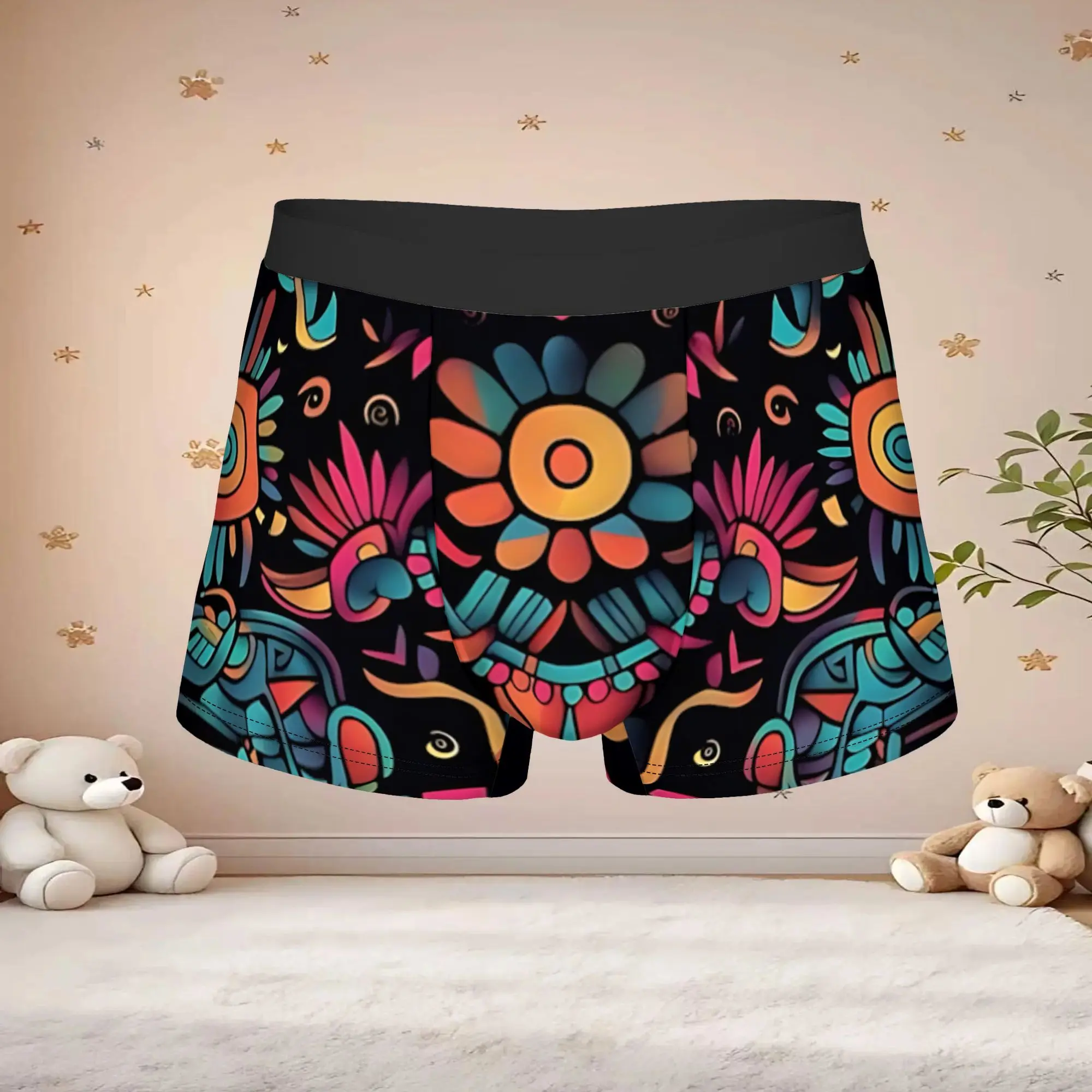 1pc Popular Tradition Maya Graphic boxers  adults  Homme Panties Men's Underwear Print Shorts Boxer Briefs